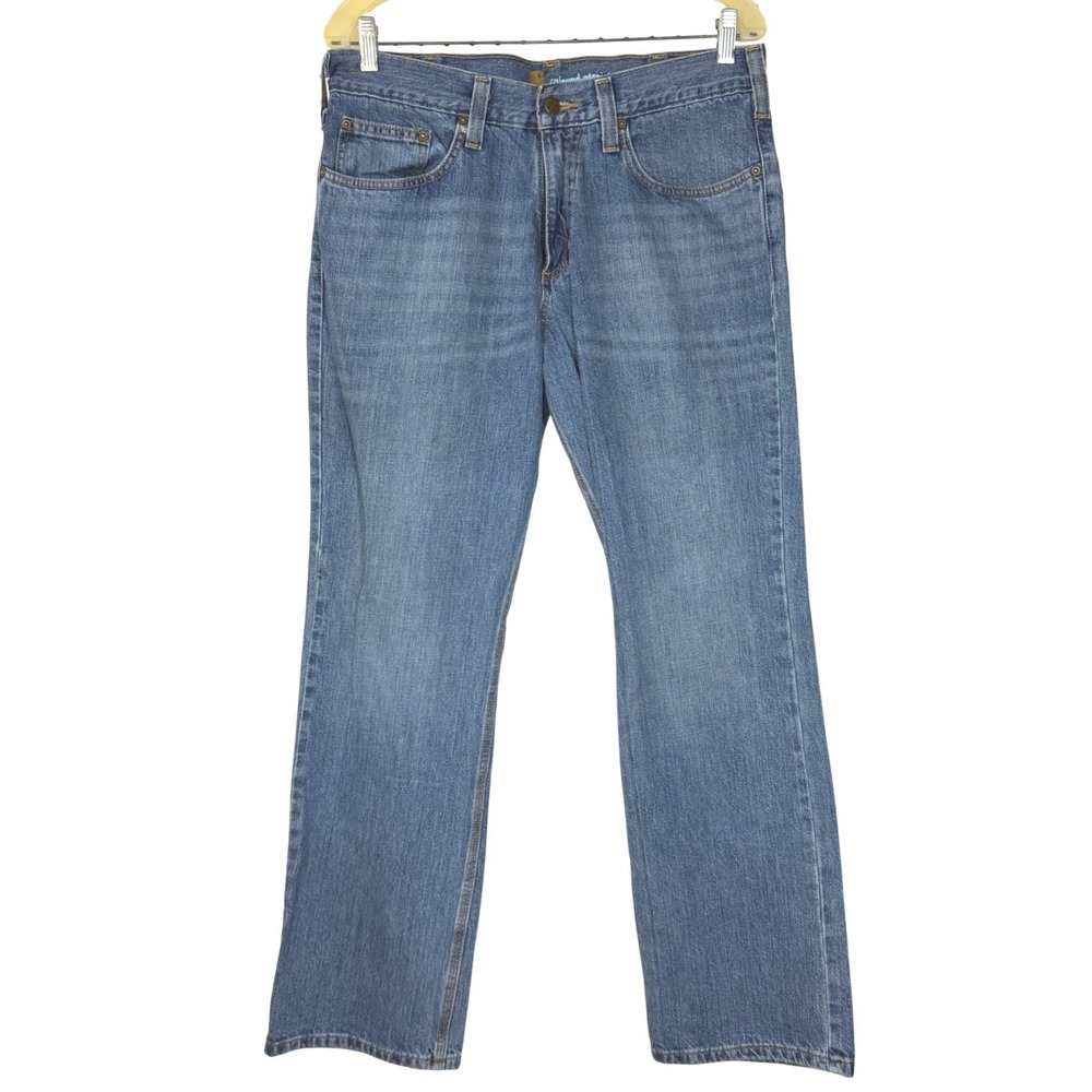 Carhartt Relaxed Straight Jeans Mens 33x32 Blue Workwear Denim